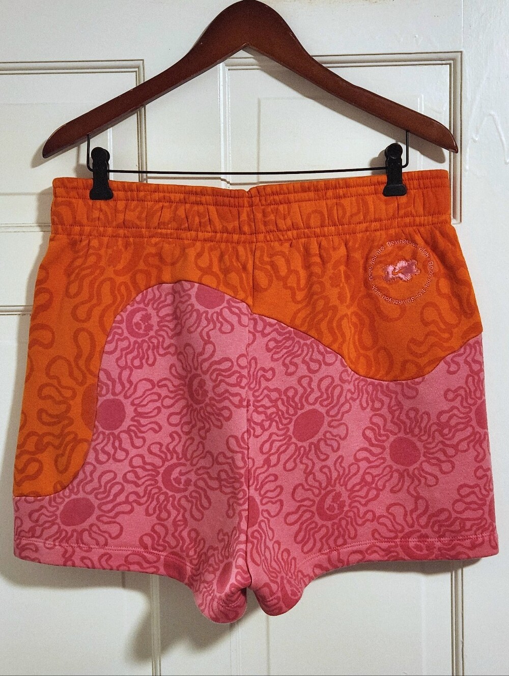 🌺Unisex Nike X Project U*Phoria🌺 - Pink/Orange Fleece Athletic Lounge Short - Picture 2 of 11